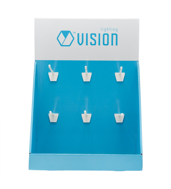 VISION Présentoir de comptoir, en carton, 6 crochets