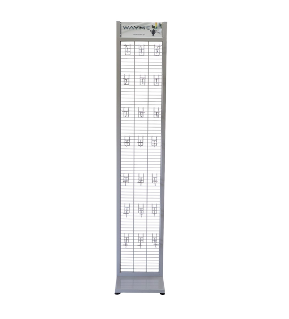 Ekspozytor stojący wąski, siatka 34x170 cm, wys. całkowita 185 cm