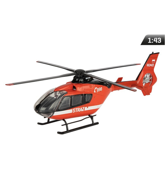 Model 1:43 Helikopter Straż EC-135, czerwony