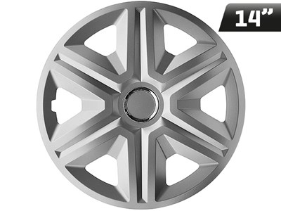Wheel covers  FAST silver lacquered + ring 14  , 4 pcs 