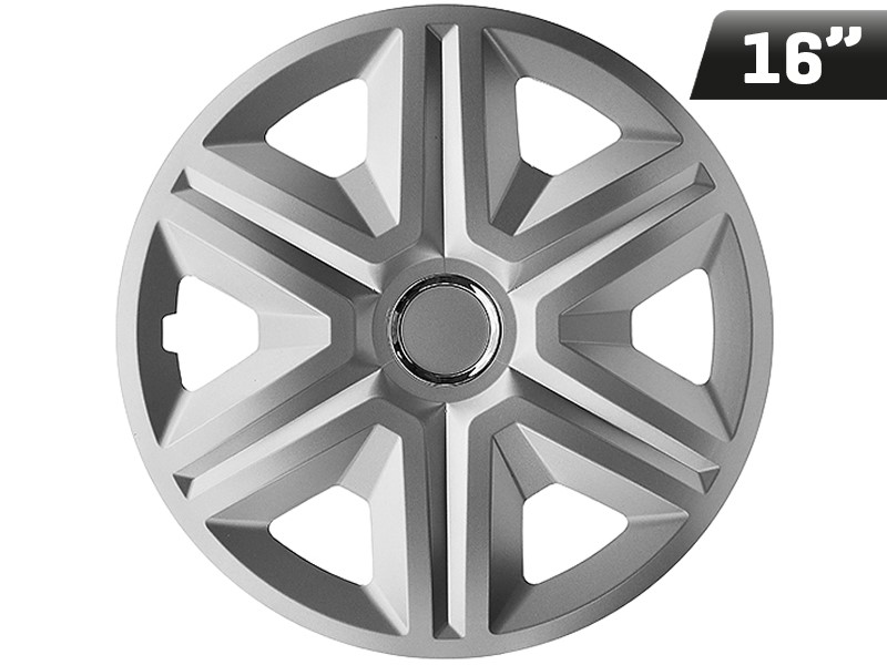 Wheel covers  FAST silver lacquered + ring 16  , 4 pcs 