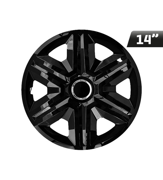 Wheel covers FAST black lacquered   + ring 14  , 4 pcs 