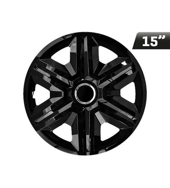 Wheel covers FAST black lacquered   + ring 15  , 4 pcs 