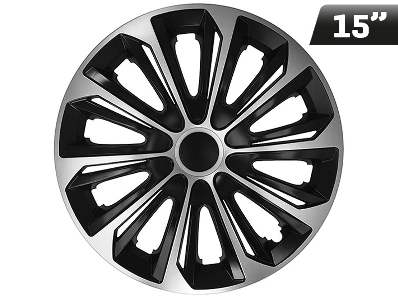 Wheel covers  STRONG DUOCOLOR silver - black 15  , 4 pcs 
