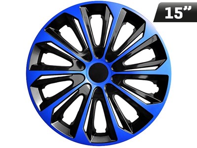 Wheel covers  STRONG DUOCOLOR blue - black 15  , 4 pcs 