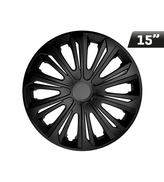 Wheel covers  STRONG black MAT 15  , 4 pcs 