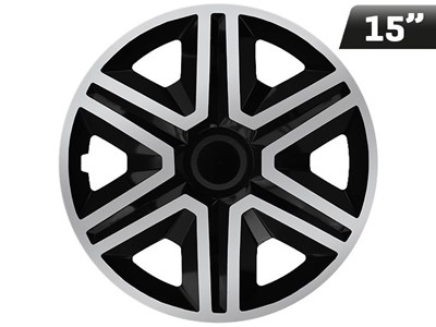 Wheel covers  ACTION DOUBLECOLOR silver - black 15  , 4 pcs 