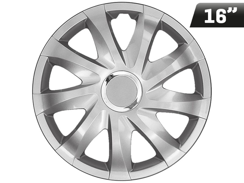 Wheel covers  DRIFT silver laquered + ring, 16  , 4 pcs 