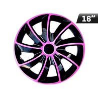 Enjoliveurs QUAD BICOLOR rose - noir 16 , 4 pcs 