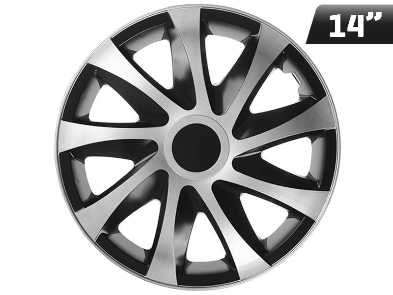 Wheel covers  DRACO CS silver - black 14  , 4 pcs 