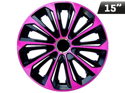 Wheel covers  EXTRA STRONG pink - black 15  , 4 pcs 