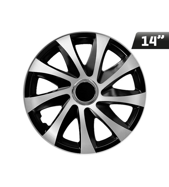 Wheel covers  DRIFT EXTRA silver - black 14  , 4 pcs 