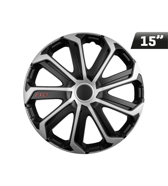 Wheel cover Evo black/ silver 15  , 1 pc
