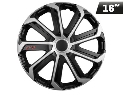 Wheel cover Evo black black / silver 16  , 1 pc