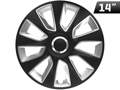 Wheel cover  Stratos RC black / silver 14``, 1 pc