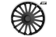Hubcaps Crystal silver ring / black 14 , 4 pcs.