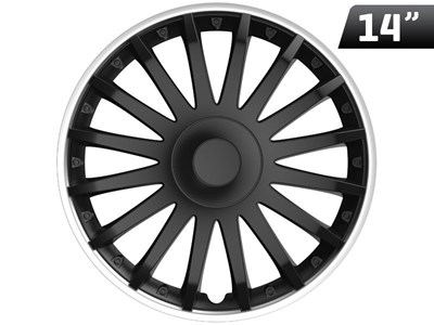 Kołpaki Crystal silver ring / black 14 , 4 szt.