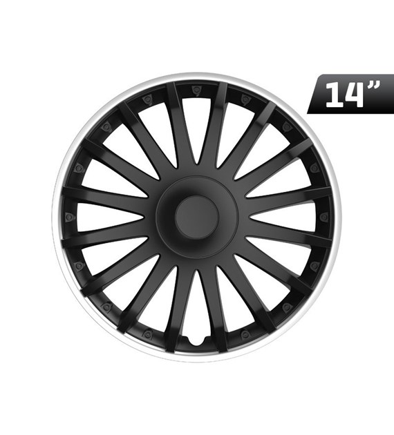 Kołpaki Crystal silver ring / black 14 , 4 szt.