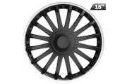 Hubcaps Crystal silver ring / black 15 , 4 pcs.