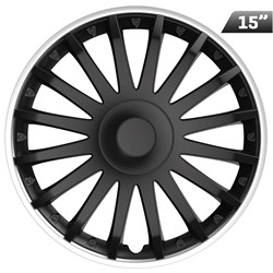 Kołpaki Crystal silver ring / black 15 , 4 szt.