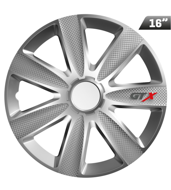Enjoliveurs GTX carbon silver 16 , 4 pcs.