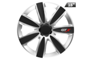 Hubcaps GTX carbon black / silver 15 , 4 pcs.