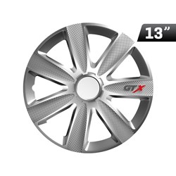 Wheel cover GTX carbon / silver 13`` , 1 pc