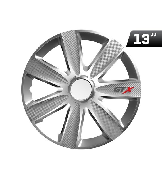 Wheel cover GTX carbon / silver 13`` , 1 pc