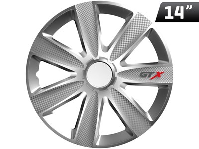 Wheel cover GTX carbon / silver 14``, 1 pc