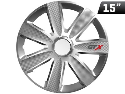 Wheel cover GTX carbon / silver 15`` , 1 pc