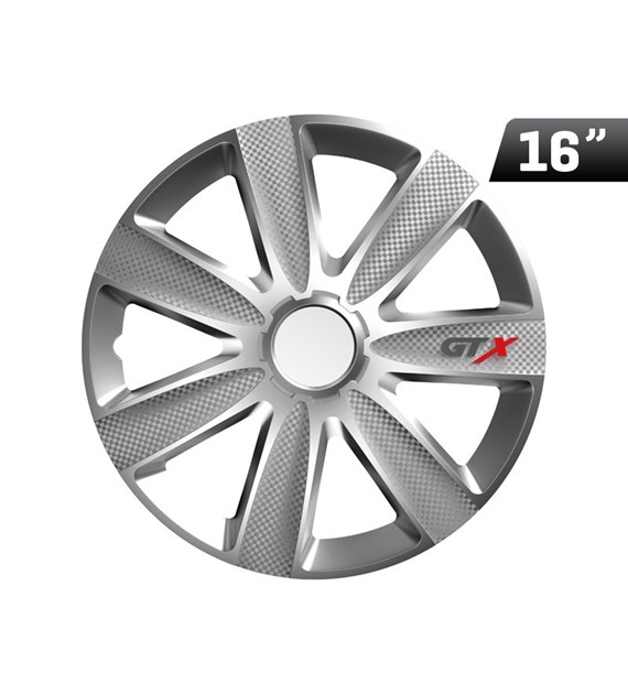 Wheel cover GTX carbon / silver 16`` , 1 pc