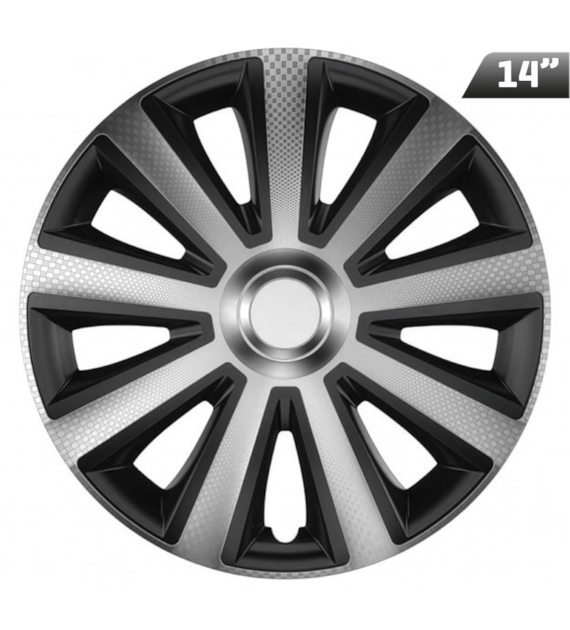 Enjoliveurs Aviator silver / black 14 , 4 pcs.