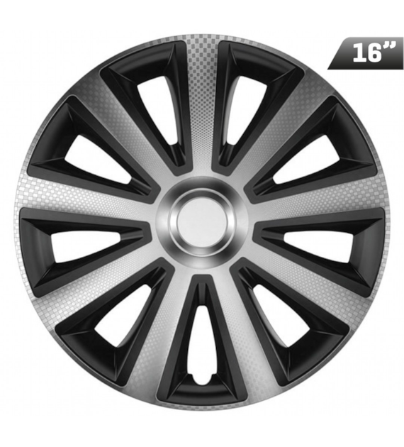 Enjoliveurs Aviator silver / black 16 , 4 pcs.