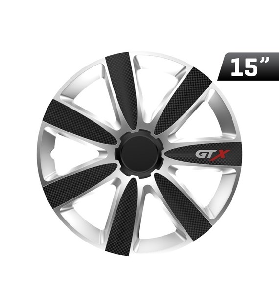 Wheel cover GTX carbon black / silver 15 ''  , 1 pc