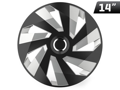 Wheel cover Vector RC black / silver 14``, 1 pc