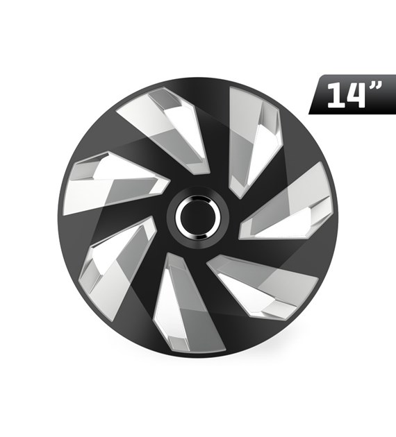 Wheel cover Vector RC black / silver 14``, 1 pc
