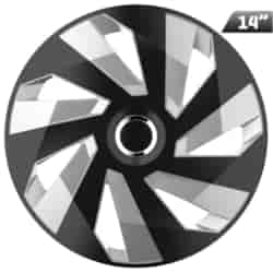 Kołpaki Vector RC black / silver 14 , 4 szt.