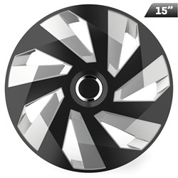 Kołpaki Vector RC black / silver 15 , 4 szt.