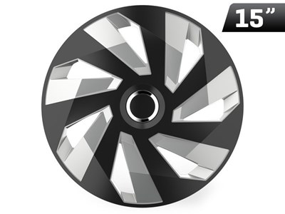Kołpaki Vector RC black / silver 15 , 4 szt.
