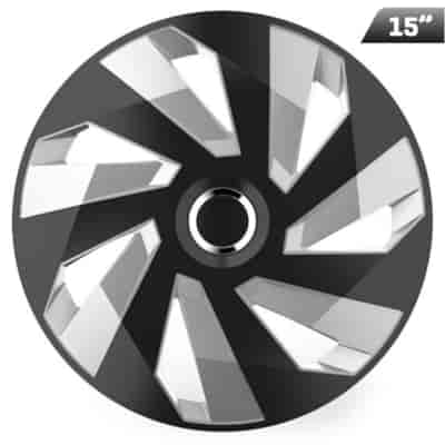 Kołpaki Vector RC black / silver 15 , 4szt.