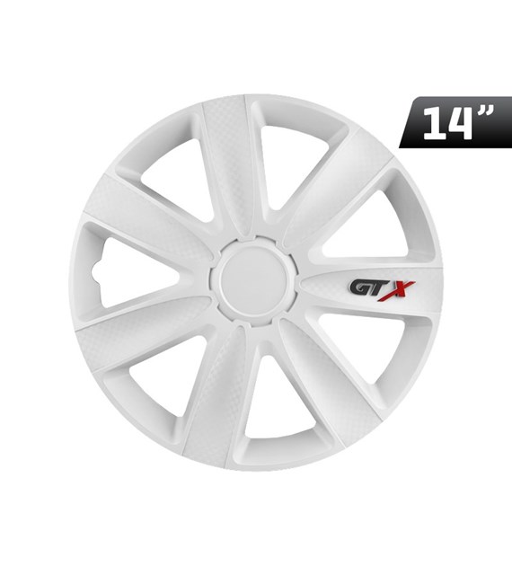 Wheel cover GTX carbon / white 14``  , 1 pc