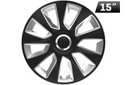 Radkappen Stratos RC black / silver 15 , 4 Stk.