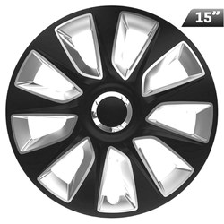 Kołpaki Stratos RC black / silver 15 , 4 szt.