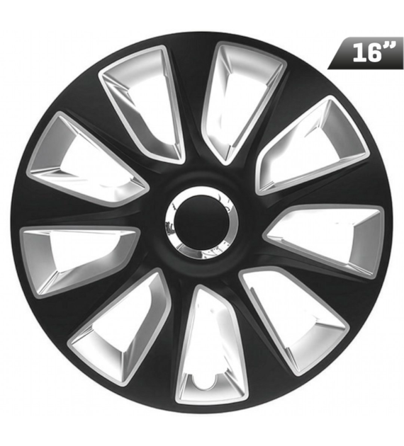 Radkappen Stratos RC black / silver 16 , 4 Stk.