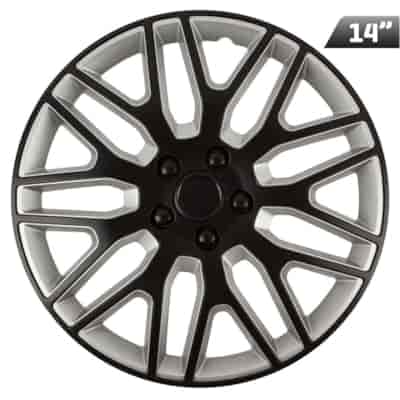 Enjoliveurs Dakar black / silver 14 , 4 pcs.