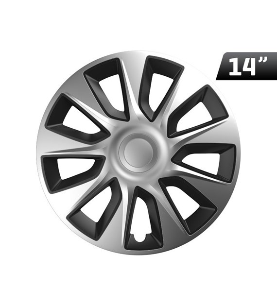 Hubcaps Stratos silver / black 14 , 4 pcs.
