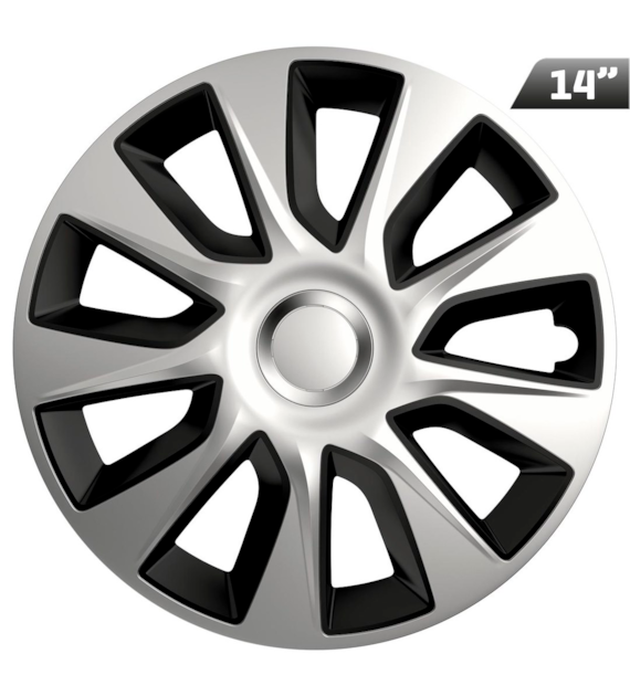 Radkappen Stratos silver / black 14 , 4 Stk.