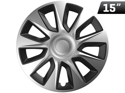 Hubcaps Stratos silver / black 15 , 4 pcs.