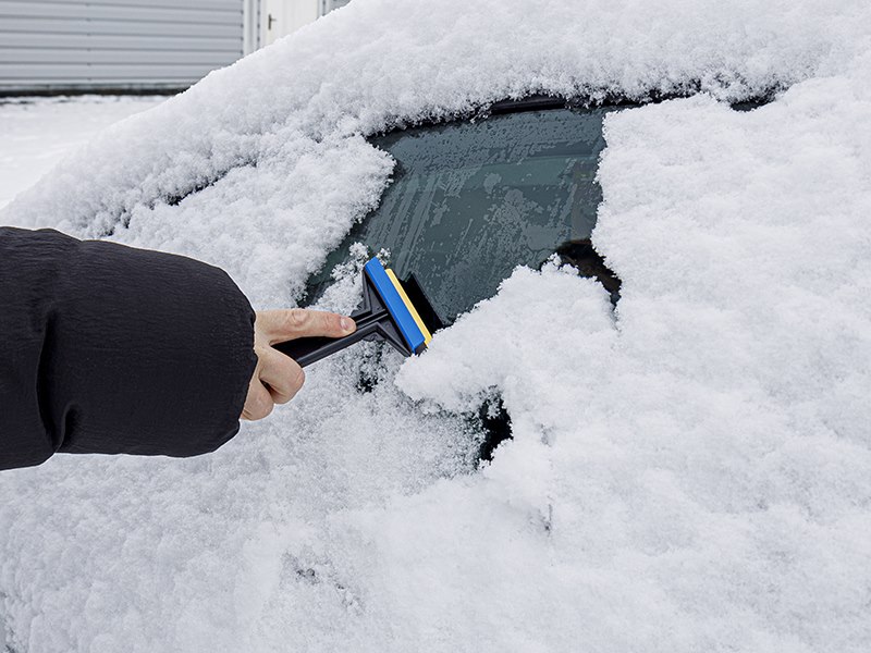 MURSKA ice scraper, "S" (16 cm) with brass blade and squeegee, made in Finland (58380)