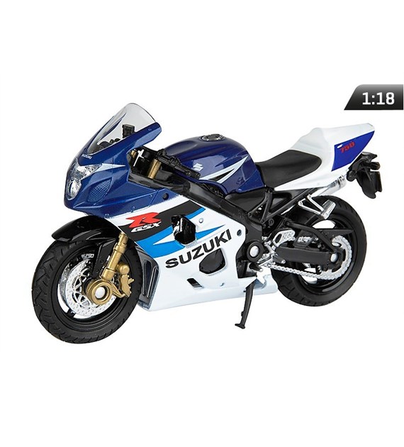 Modell 1:18, Suzuki GSX-R750, marineblau weiß (M144SGR75GB)